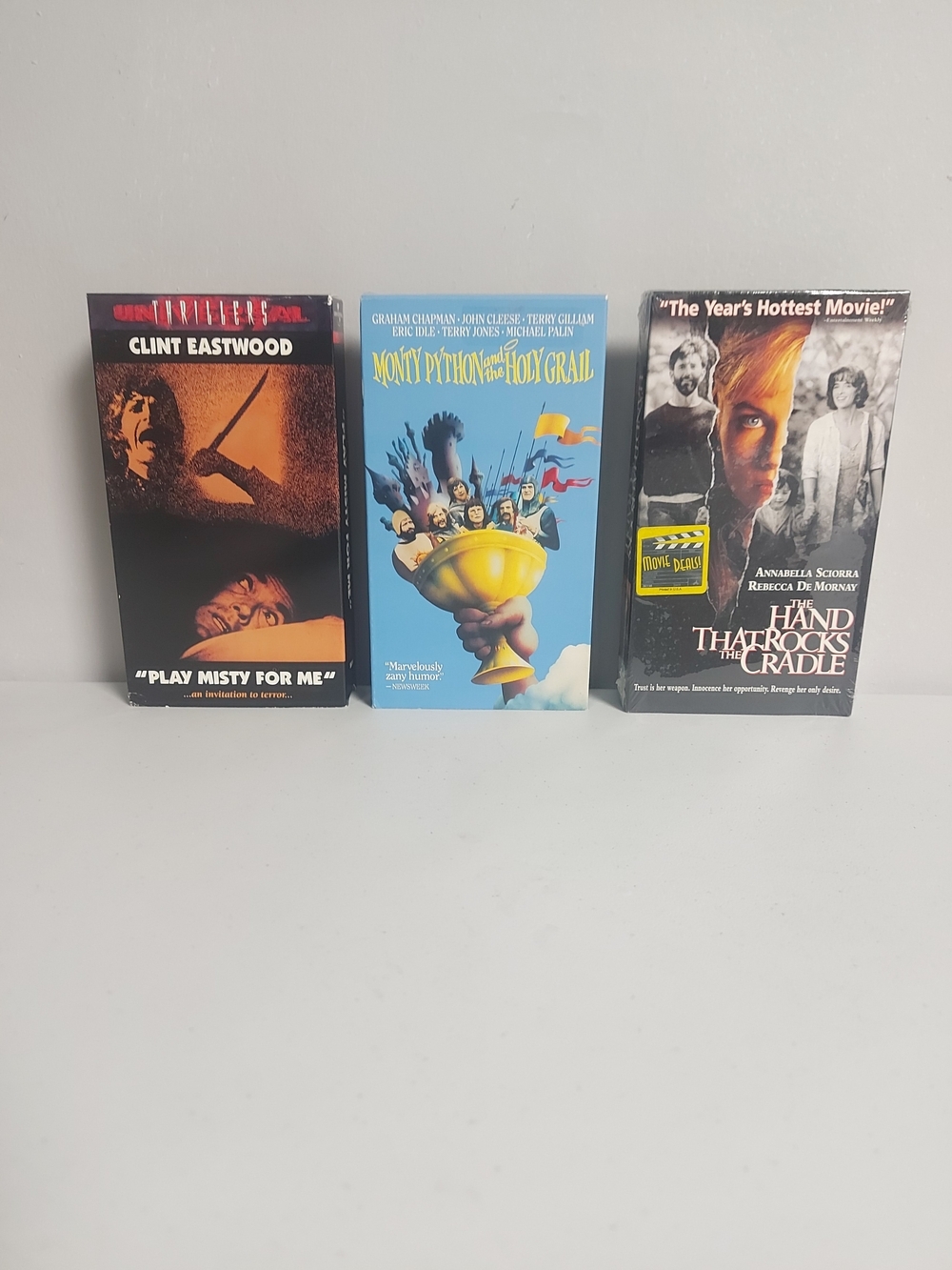 Vintage VHS Lot Clint Eastwood Play Misty For Me Monty Python Hand Rocks Cradle